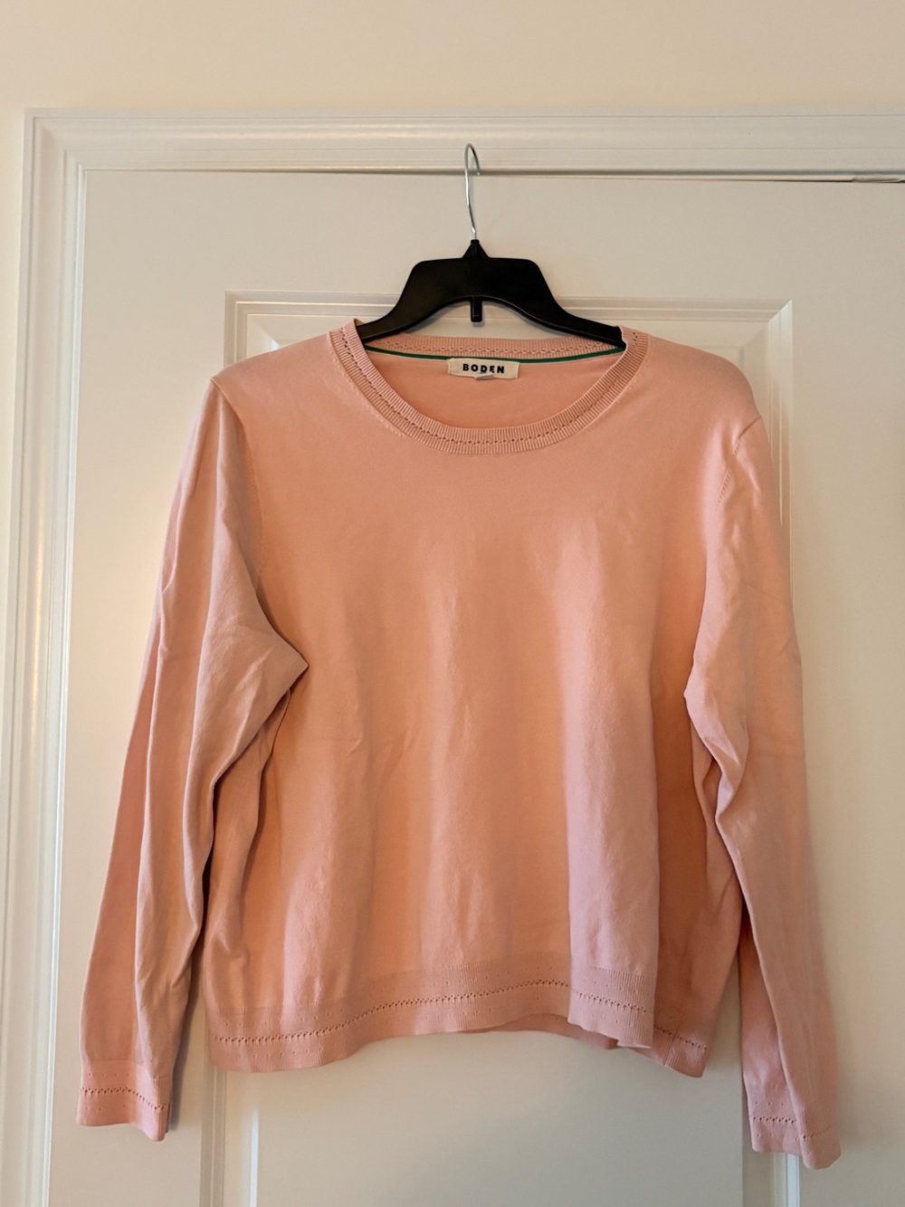 Boden Light Pink Crewneck Sweater